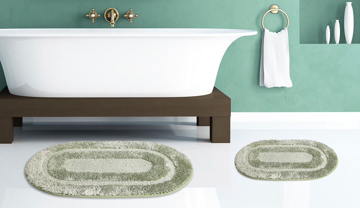 Pearl 2pc Bath Rug Set - Sage C38215- Marburn Curtains